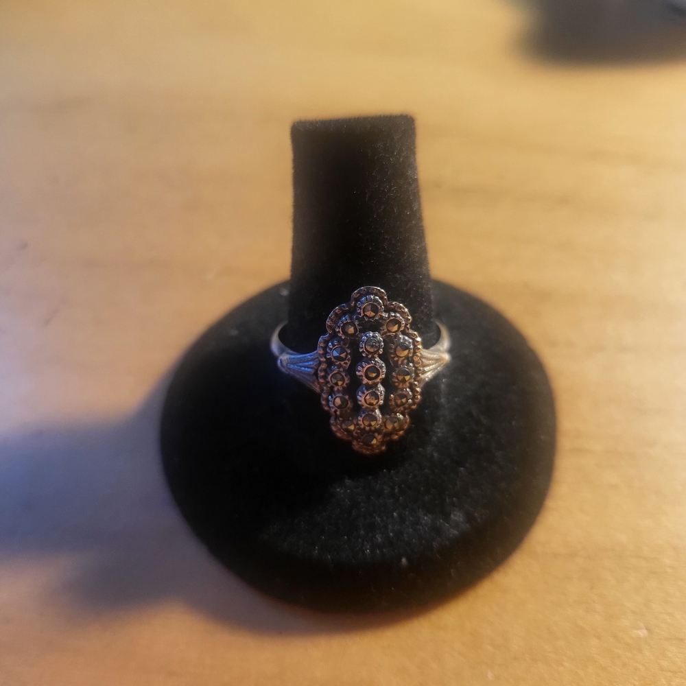 European Silver/gold Marcasite Ring